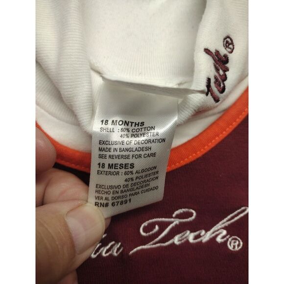 Virginia Tech Cheerleading Outfit Size 18 Months... Hokies...Big Logo - ADORABLE - Picture 5 of 10